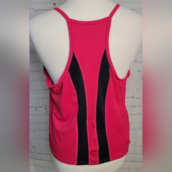 C9 by Champion Women's Pink Black Athletic Tank Top size XL Shelf Bra Zip Pocket - Picture 5 of 8